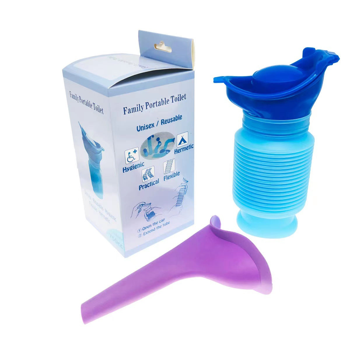 Collapsible Travel Urinal with Cartoon Lids